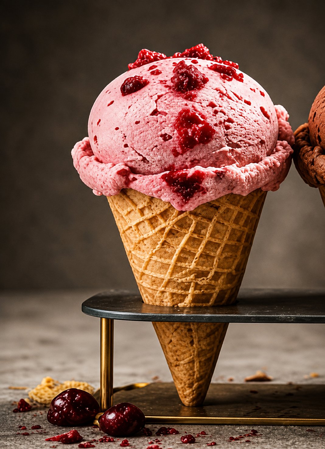 Strawberry plant-based frozen dessert
